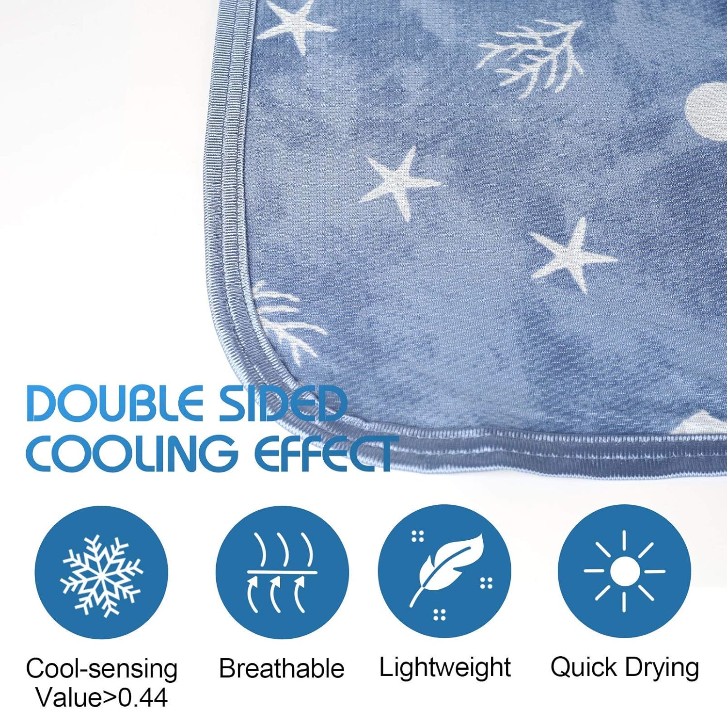 Lightweight Double-Sided Cooling Throw Blanket for Warm Sleepers