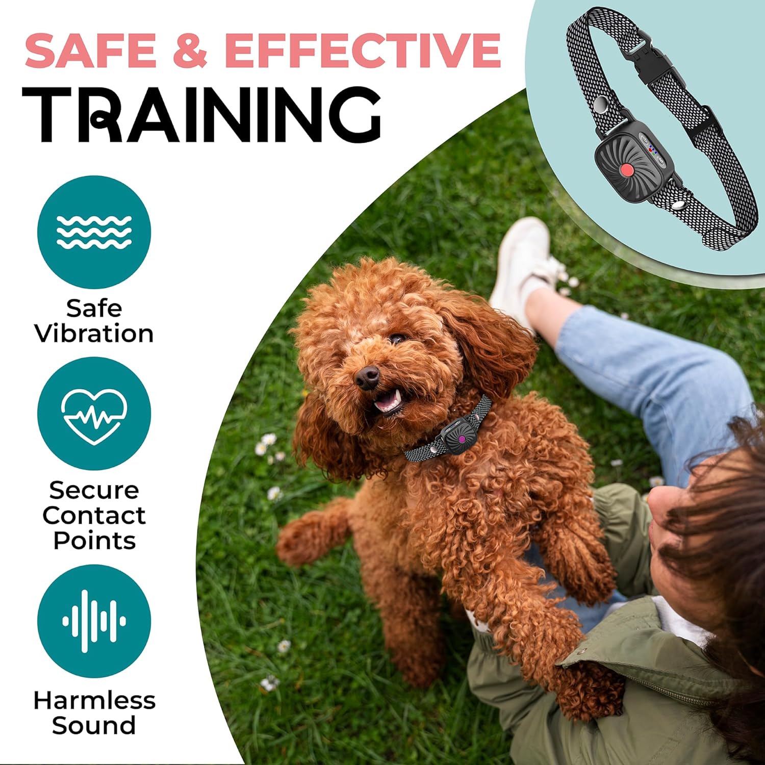 BarkEase Gentle Bark Control Collar for Small Dogs