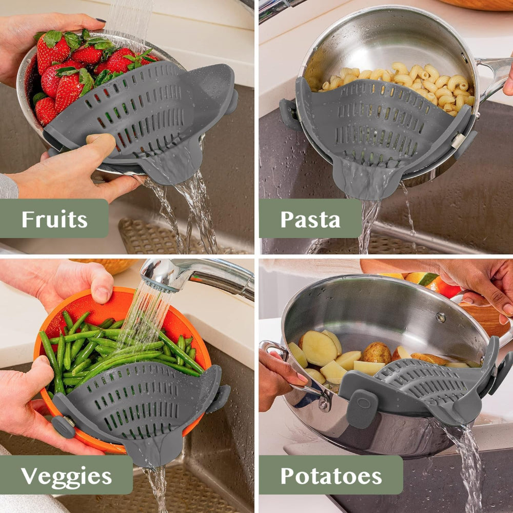 Innovative Clip-On Kitchen Strainer for Effortless Draining