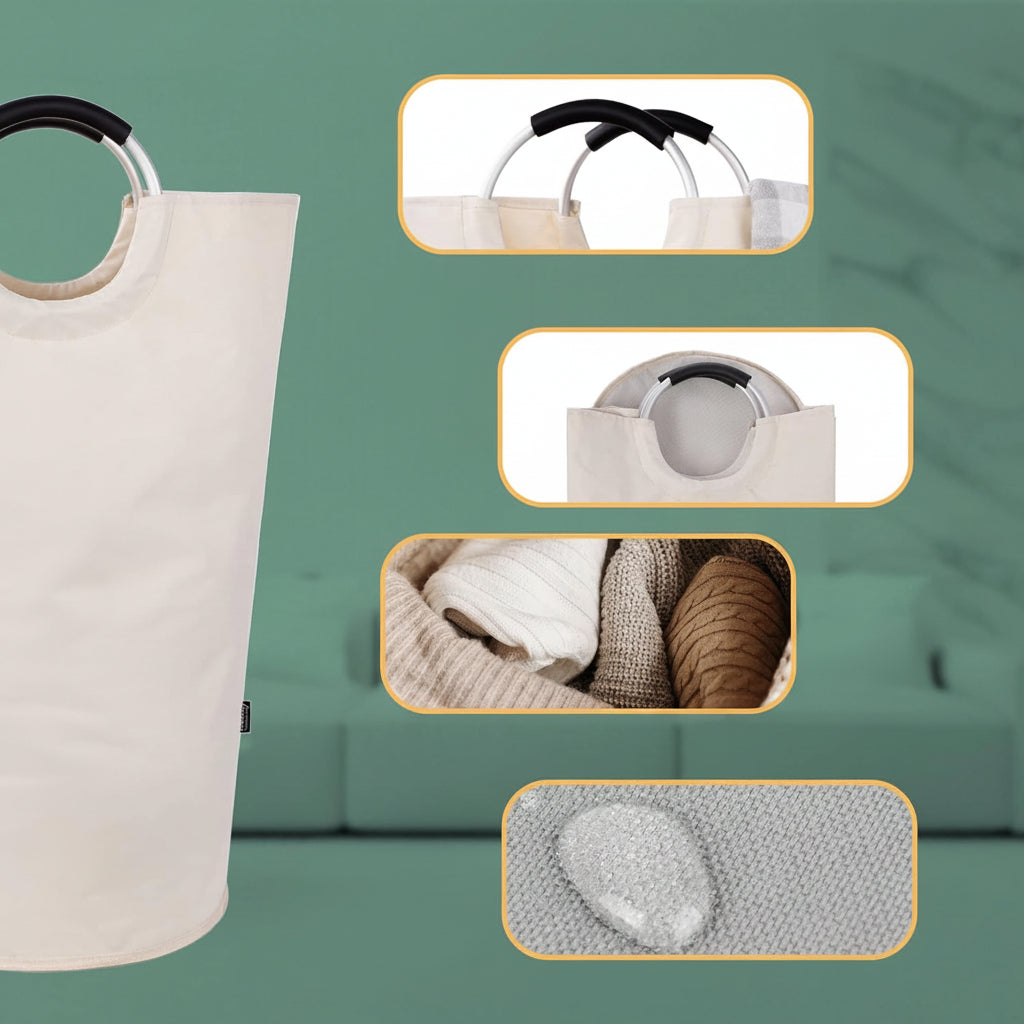 Spacious Waterproof Laundry Basket with Easy Carry Handles