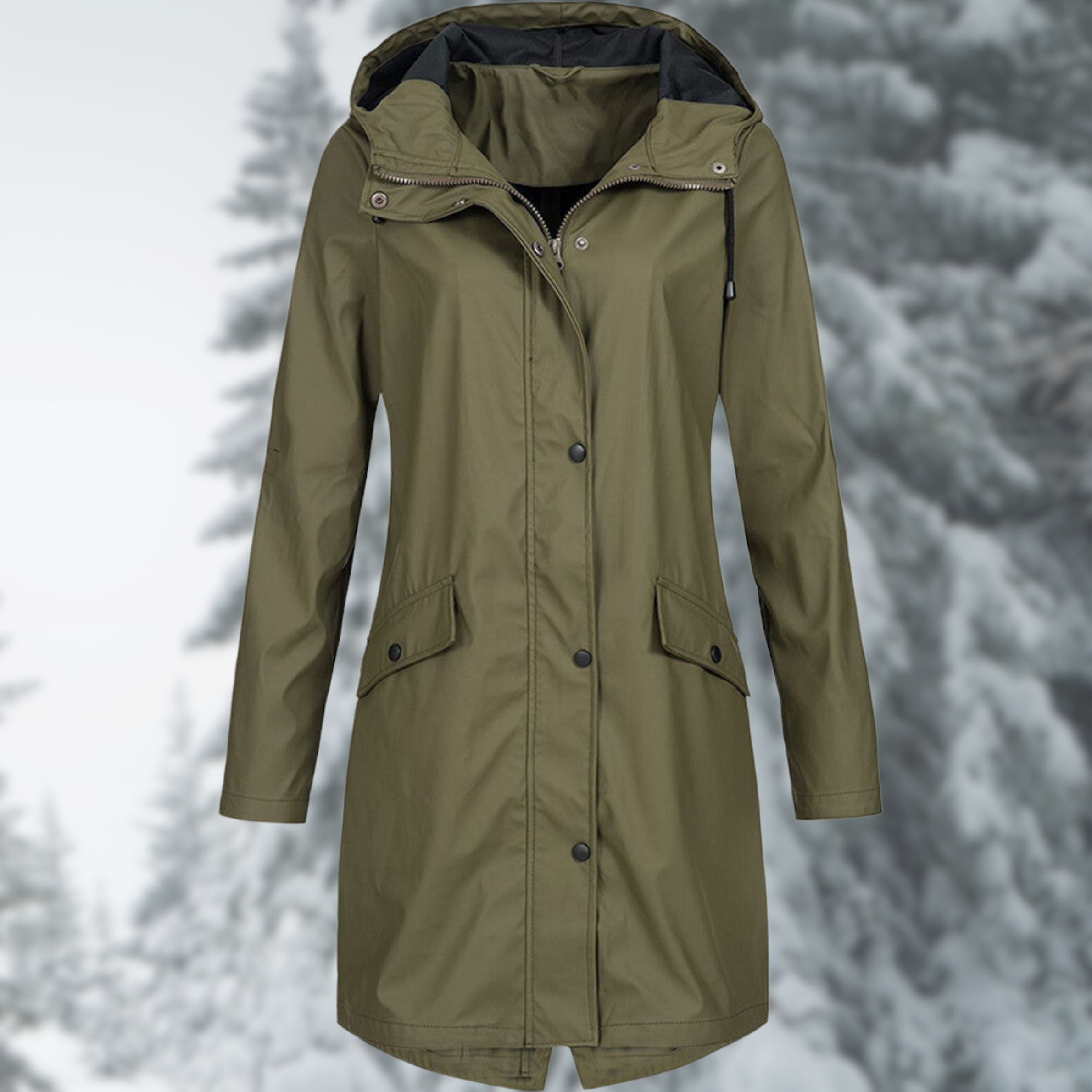 Women’s Waterproof Raincoat | Hooded Long-Length Design | Durable Fabric & Comfortable Fit