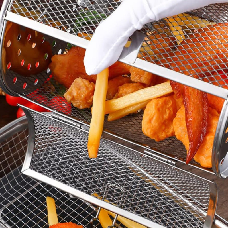 Air Fryer Rotisserie Basket – Ensures Even Cooking Each Use