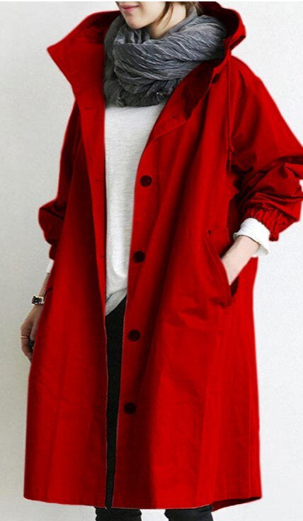 Women’s Trench Coat | Lightweight Hooded Design | Breathable Fabric | Versatile Wear for Transitional Seasons
