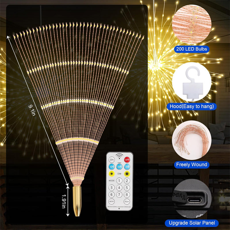 LED Outdoor Decoration Lights – Automatic Solar Fireworks