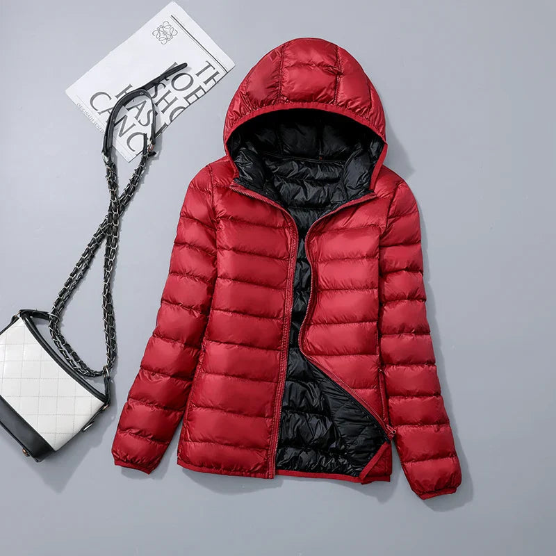 Reversible Hooded Down Jacket | Lightweight Insulated & Quilted Design | Dual-Style Versatile Warmth