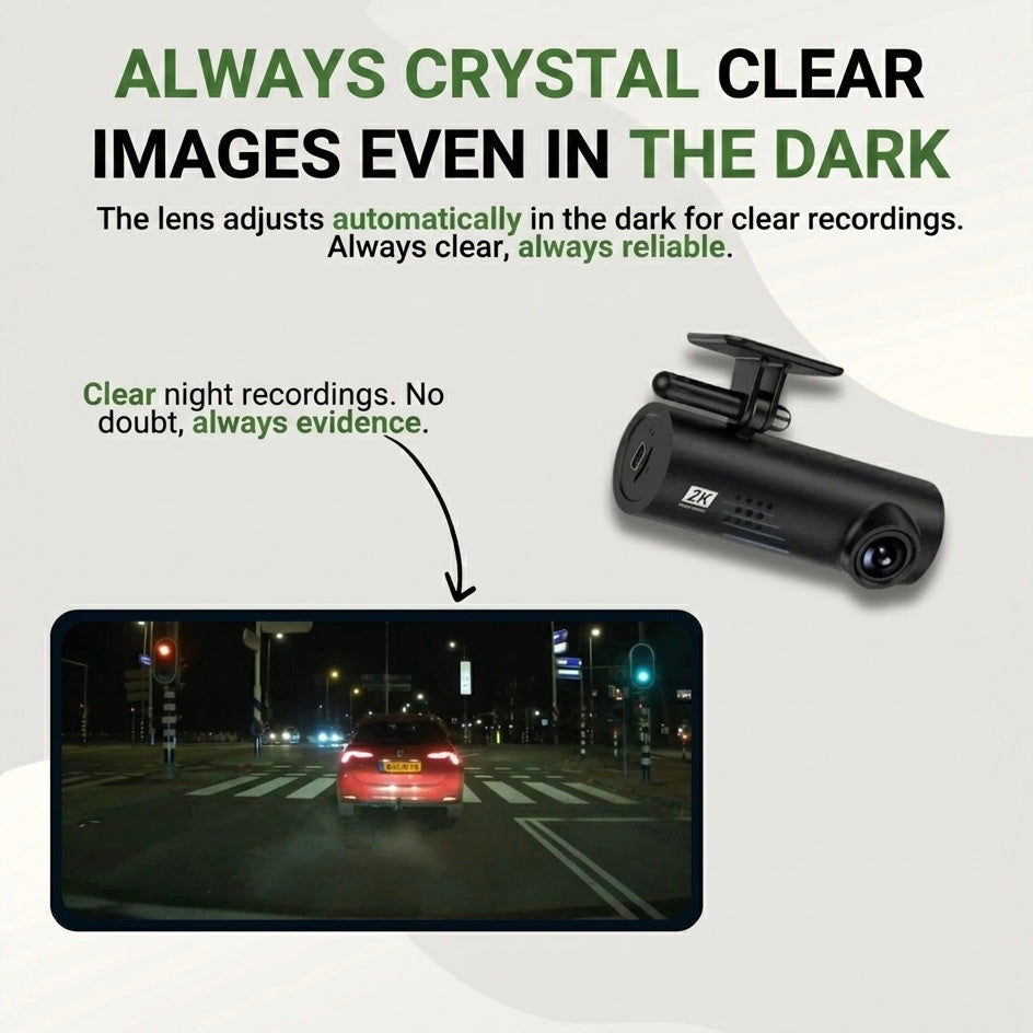 Full HD Dash Camera with 170° Wide View, Night Vision, G-Sensor, Voice Alerts, Loop Recording