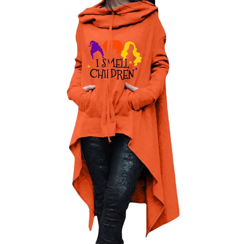 Halloween Printed Hoodie Lightweight Acetate Fabric for Cozy Fall Wear