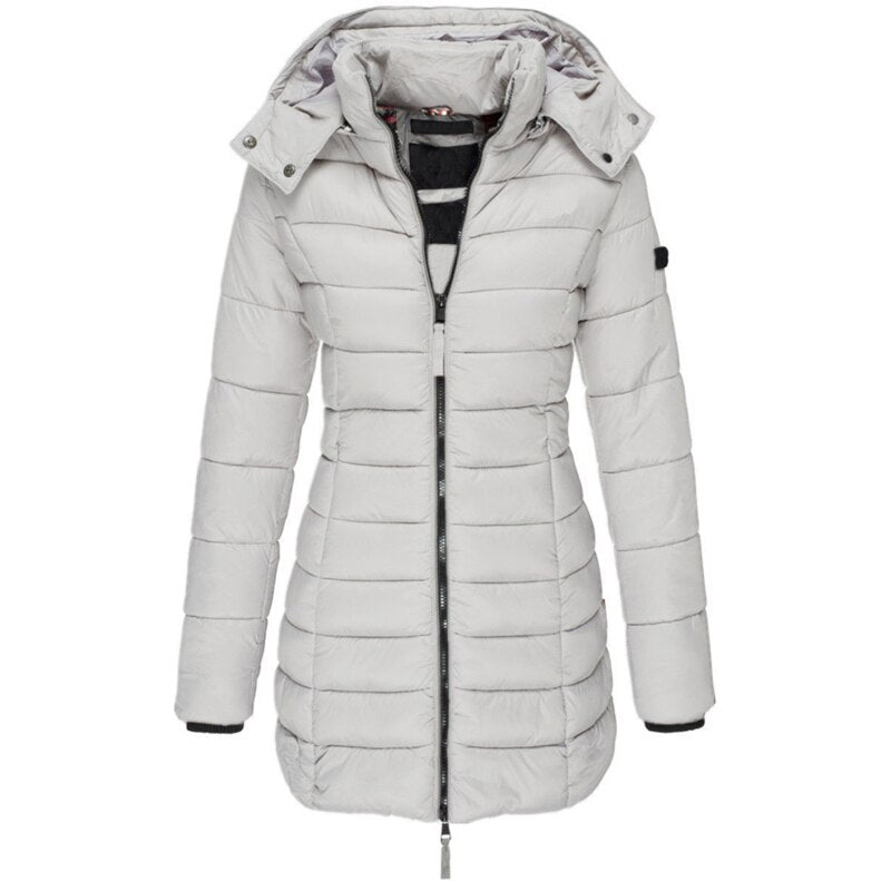 Women's Hooded Down Jacket | Quilted Longline Design | Premium Down Insulation | Warm Weather Protection