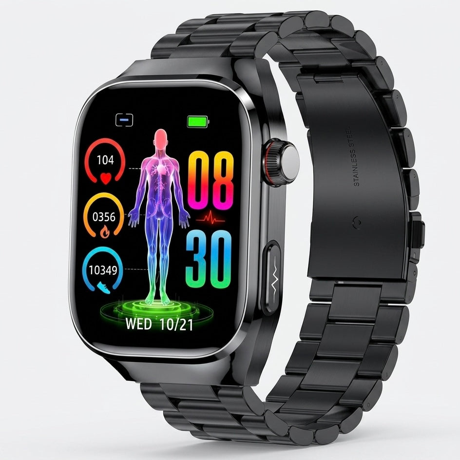 Smartwatch with ECG, Heart Rate, Blood Oxygen & Sleep Monitor - IP68, Bluetooth Calling, 650mAh, 2.04" AMOLED