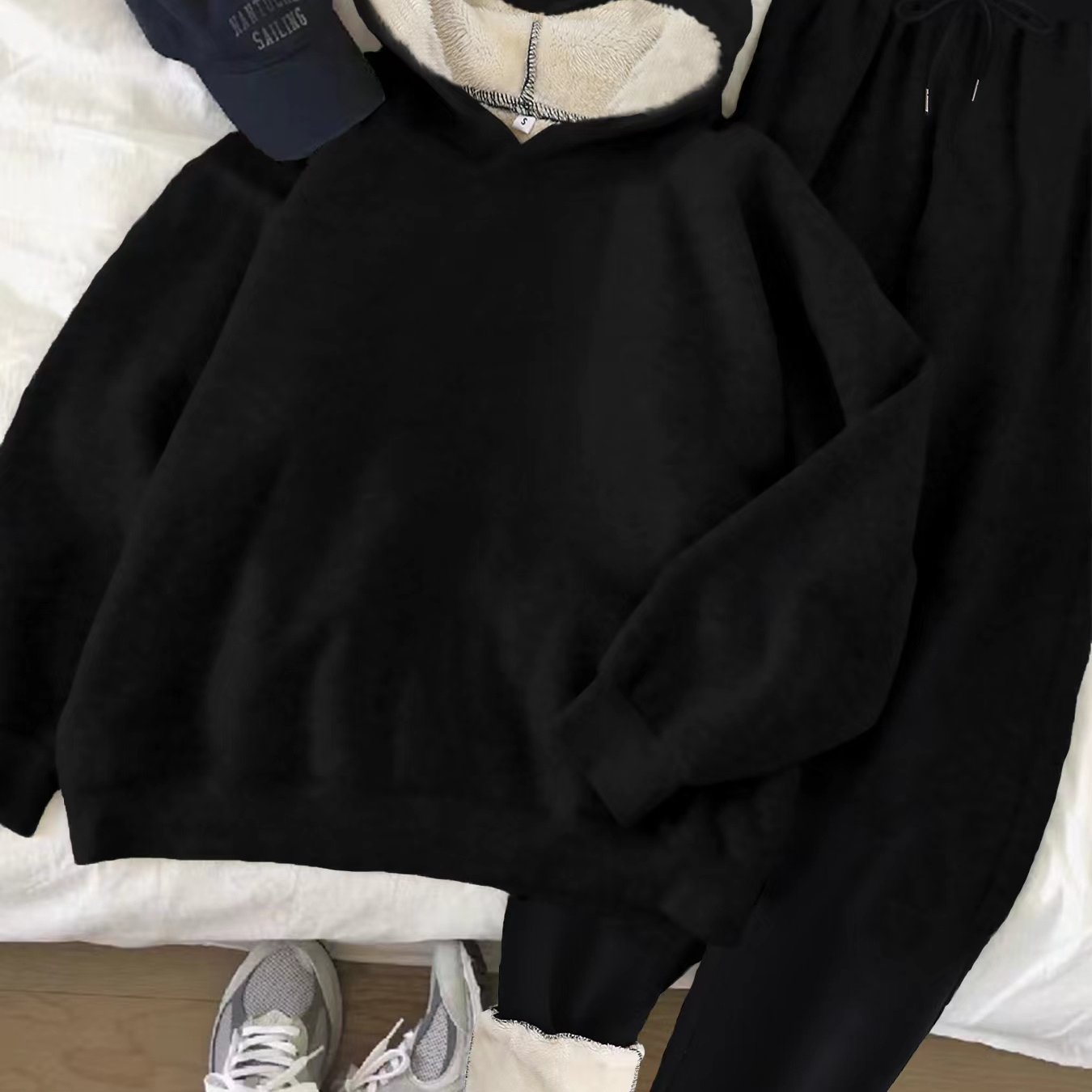 Plush Hoodie Jogger Set | Fleece-Lined | Cozy Warmth All Day | Polyester
