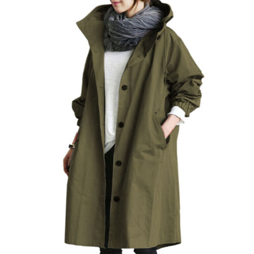 Women’s Trench Coat | Lightweight Hooded Design | Breathable Fabric | Versatile Wear for Transitional Seasons