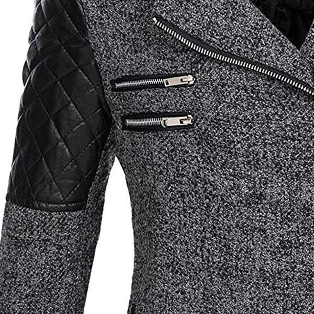 Women’s Long Winter Coat | Wool-Blend with Quilted Sleeves | Windproof & Durable | Comfortable Fit