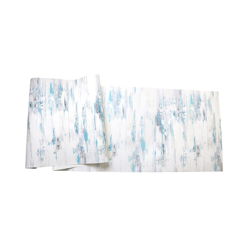 Taavita Pastel Color Watercolor Unpasted Wallpaper for Dining Room, 33'l x 20.5"W, Art Deco Style in Blue Dark Blue Gray, Moisture Resistant, Vinyl, 57.1 sq ft / 5.3 m².