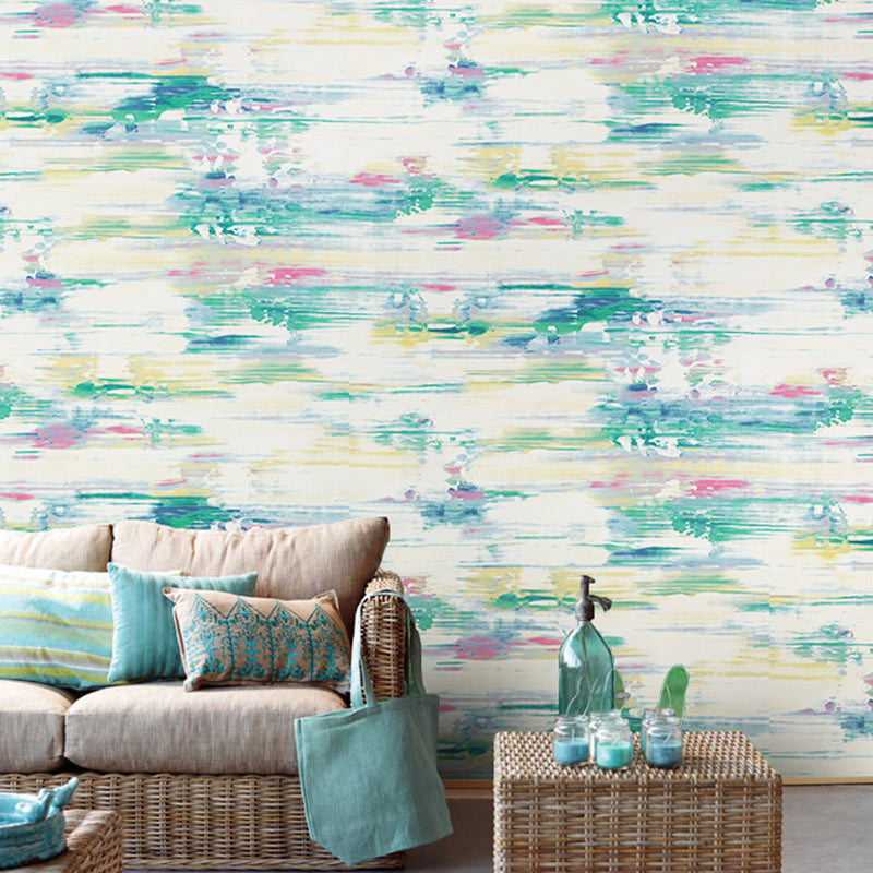 Pastel Color Watercolor Non-Pasted Wallpaper for Dining Room, 33'L x 20.5"W Clearhalo 'Wall Decor' 'Wallpaper' 896927