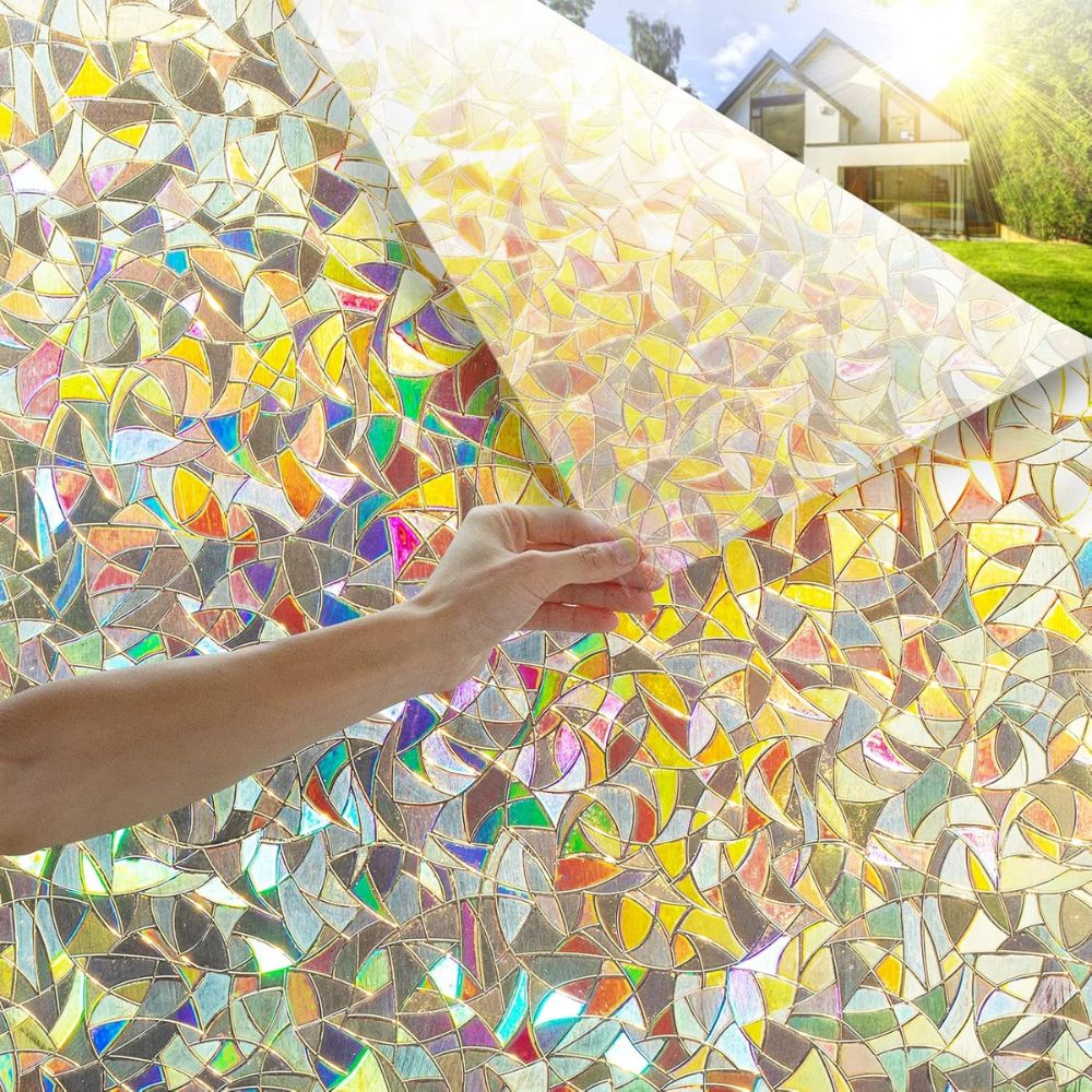 Privacy Film with Stained Glass Effect – Decorative Rainbow Design