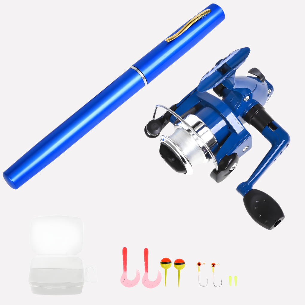 Compact Travel Fishing Kit with Telescopic Rod & Reel