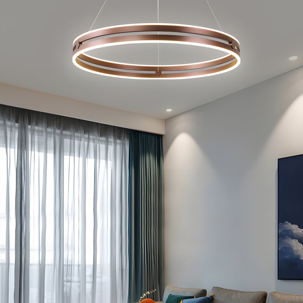 23.6-in Modern Double Wheel Chandelier LED Pendant Light, Taavita
