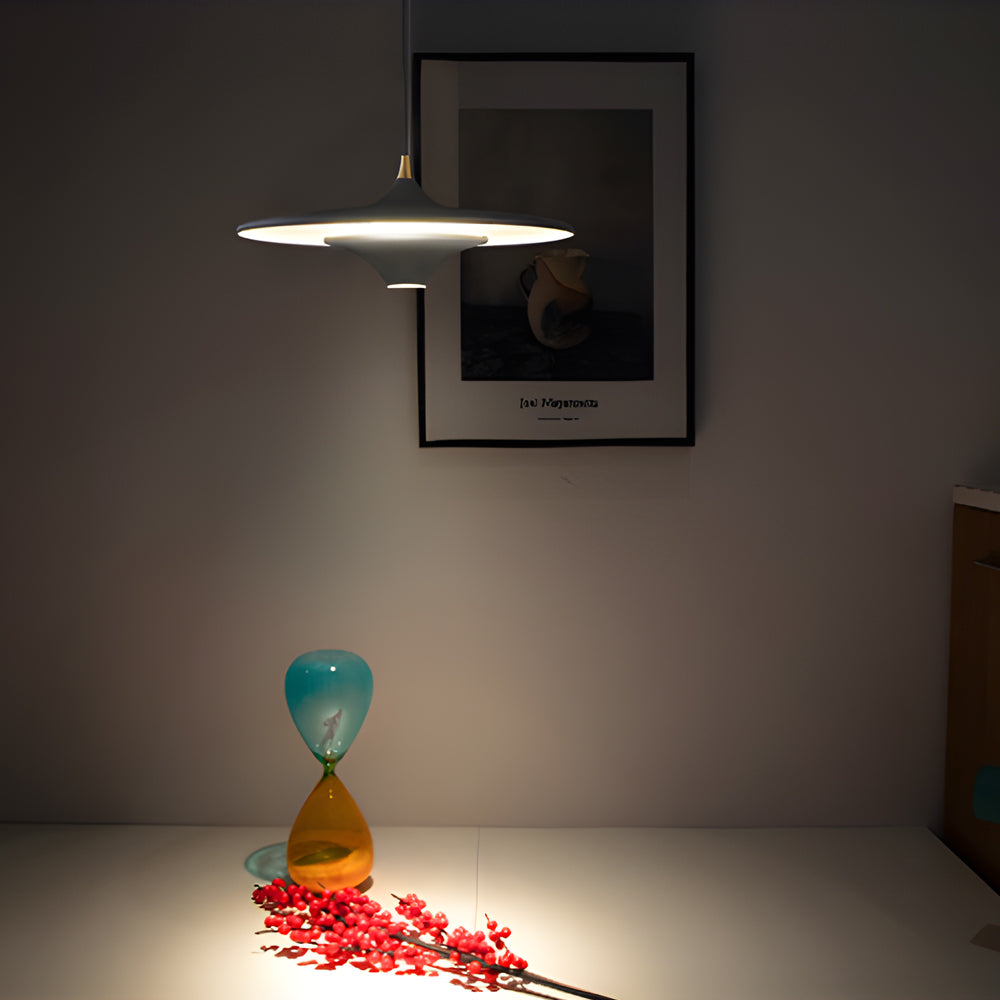 13.8'' LED Metal Hanging UFO Pendant Light 1-Light Round Small Spaceship Lamp for Bar