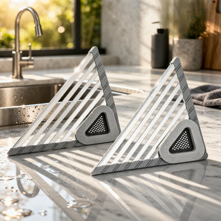 Corner Kitchen Organizer in Triangular Shape – Direct Sink Drainage