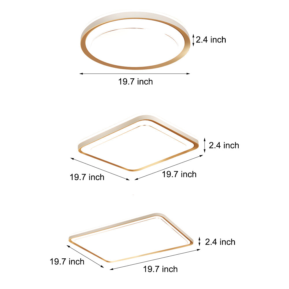1-Light Geometric Rectangular LED Flush Mount Ceiling Light by Taavita