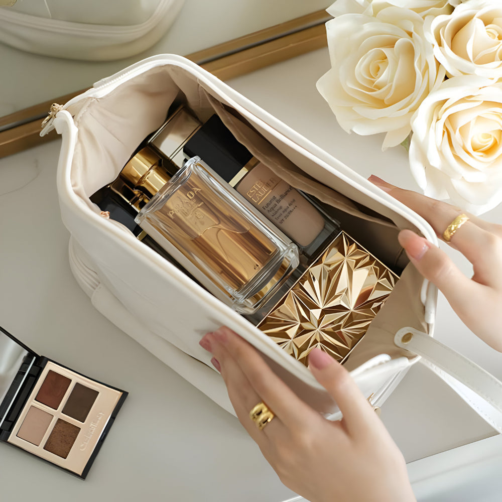 Spacious Travel Cosmetic Organizer with Durable Shell