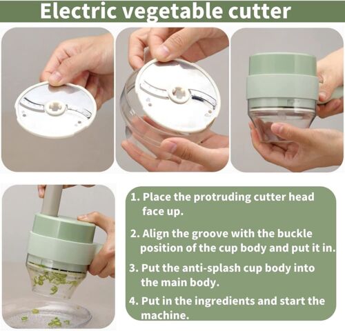 Electric Food Slicer – 4-in-1 Multi-Function Cutter