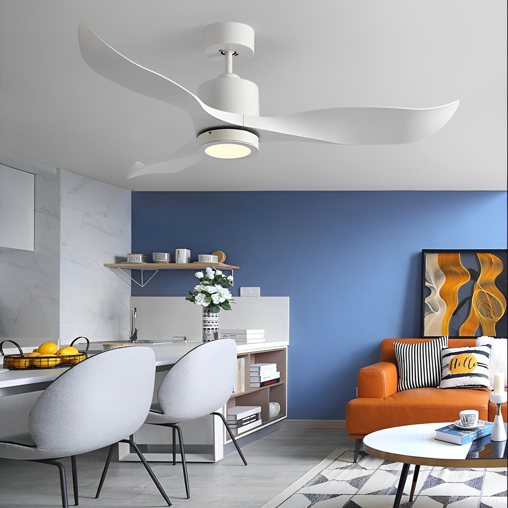 3 Blades Intelligent Mute Ceiling Fan Lamp with Remote LED Taavita Design