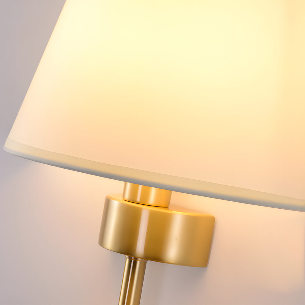 25.98-In H. Gold/Black Copper 1-Light Taavita Wall Sconce with Fabric Shade - Modern Floral Design