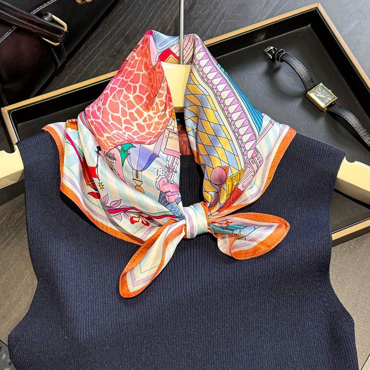 Silk Scarf | Tie-Dye Design | Vibrant Fashion Accent | Mulberry Silk
