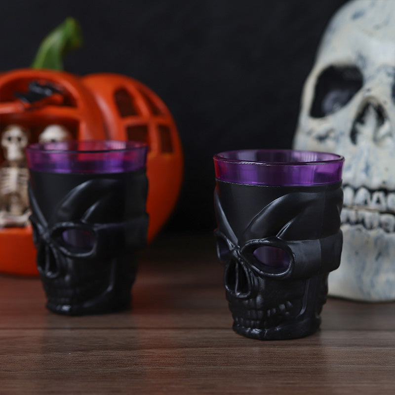 LED Skull Wine Glasses for Halloween Party – Glowing Spooky Drinkware Set