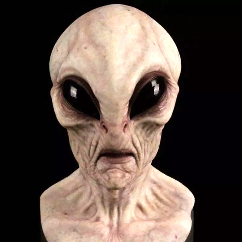 Hand-Painted Realistic Alien Face Mask Breathable Halloween Costume