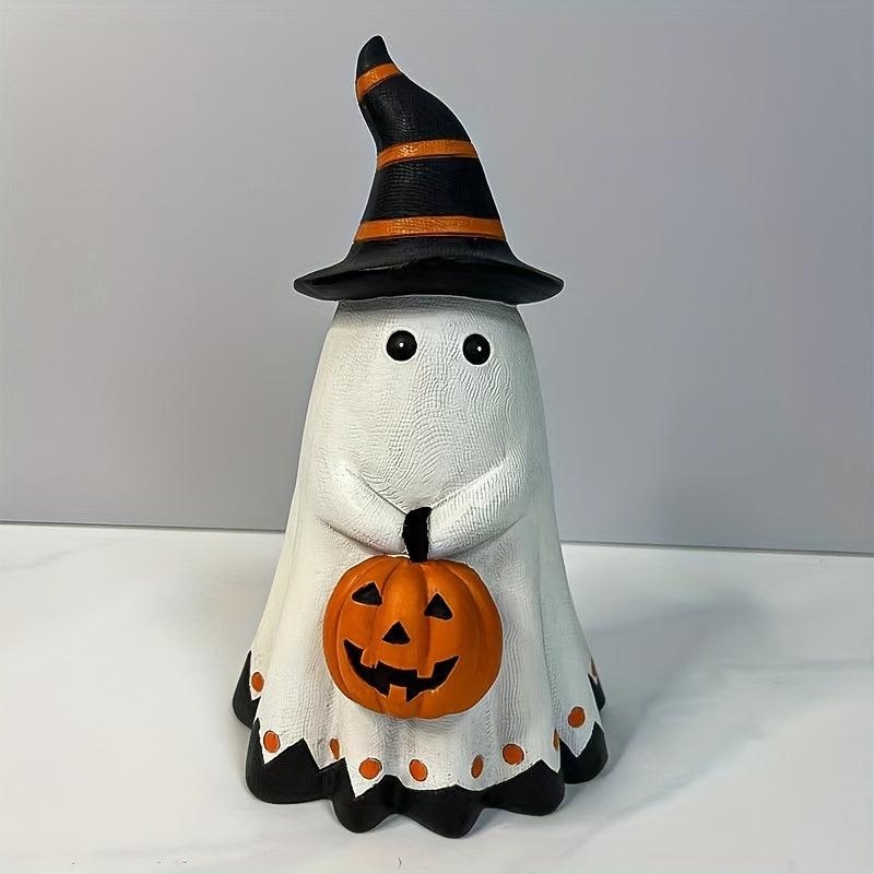 Halloween Resin Pumpkin Statue Tabletop Decor with Art Deco Style