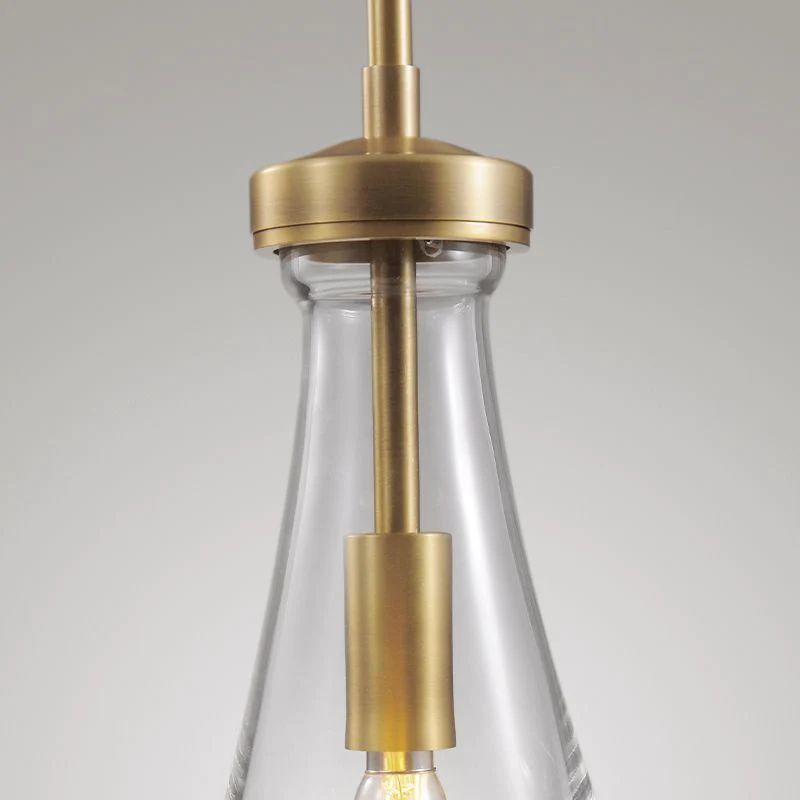 Liora — Hand-Blown Glass Raindrop Pendant Light with Warm Glow
