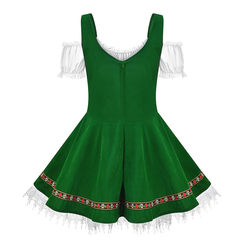 Women's Traditional Bavarian Oktoberfest Dirndl Dress with Embroidery