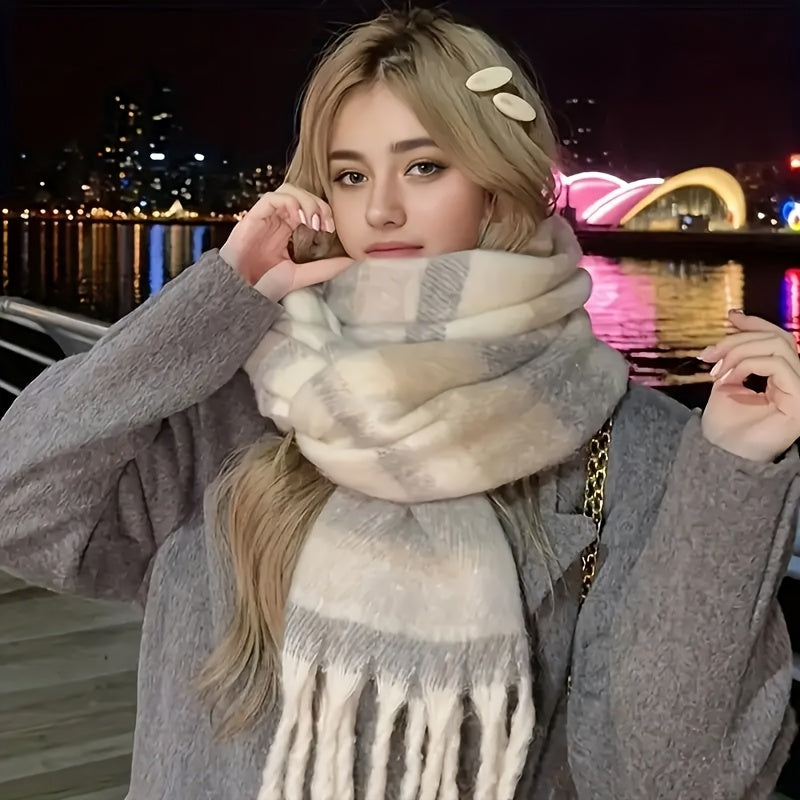 Striped Scarf | Warm & Cozy | Vintage Style Accessory | Polyester