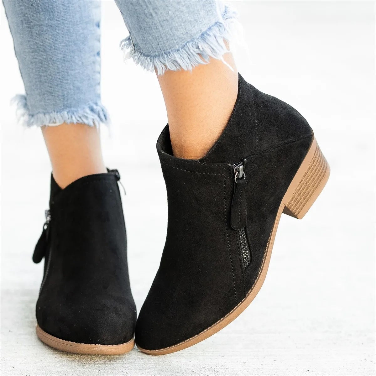 Women’s Ankle Boots | Orthopedic Support & PU Leather | Side Zipper Closure | Comfortable Fit