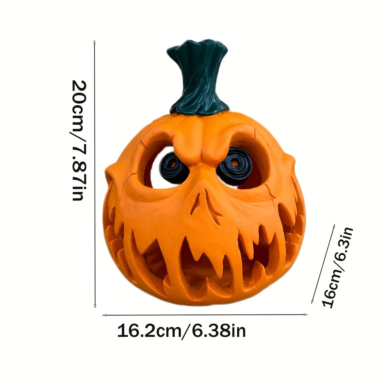 Giant Hollow Halloween Pumpkin Decoration with Carved Skull Design