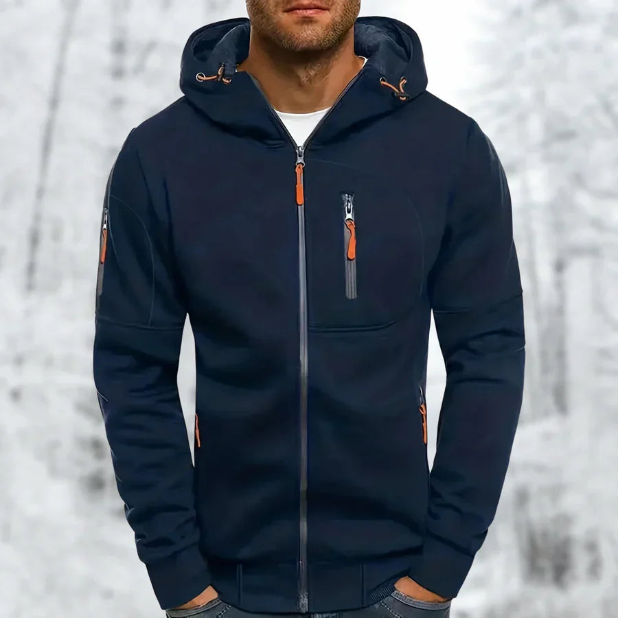 Men’s Hoodie Jacket | Multiple Zip Pockets & Adjustable Hood | High-Quality Fabric | Machine Washable