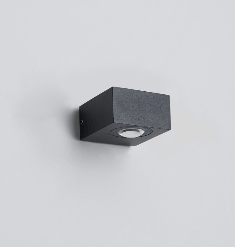 UFO Black Box Waterproof Outdoor LED Wall Lamp, Dual/Single-Sided Warm Light, Black Aluminum, Hardwired, IP Rated Modern Exterior Light, Energy-Saving