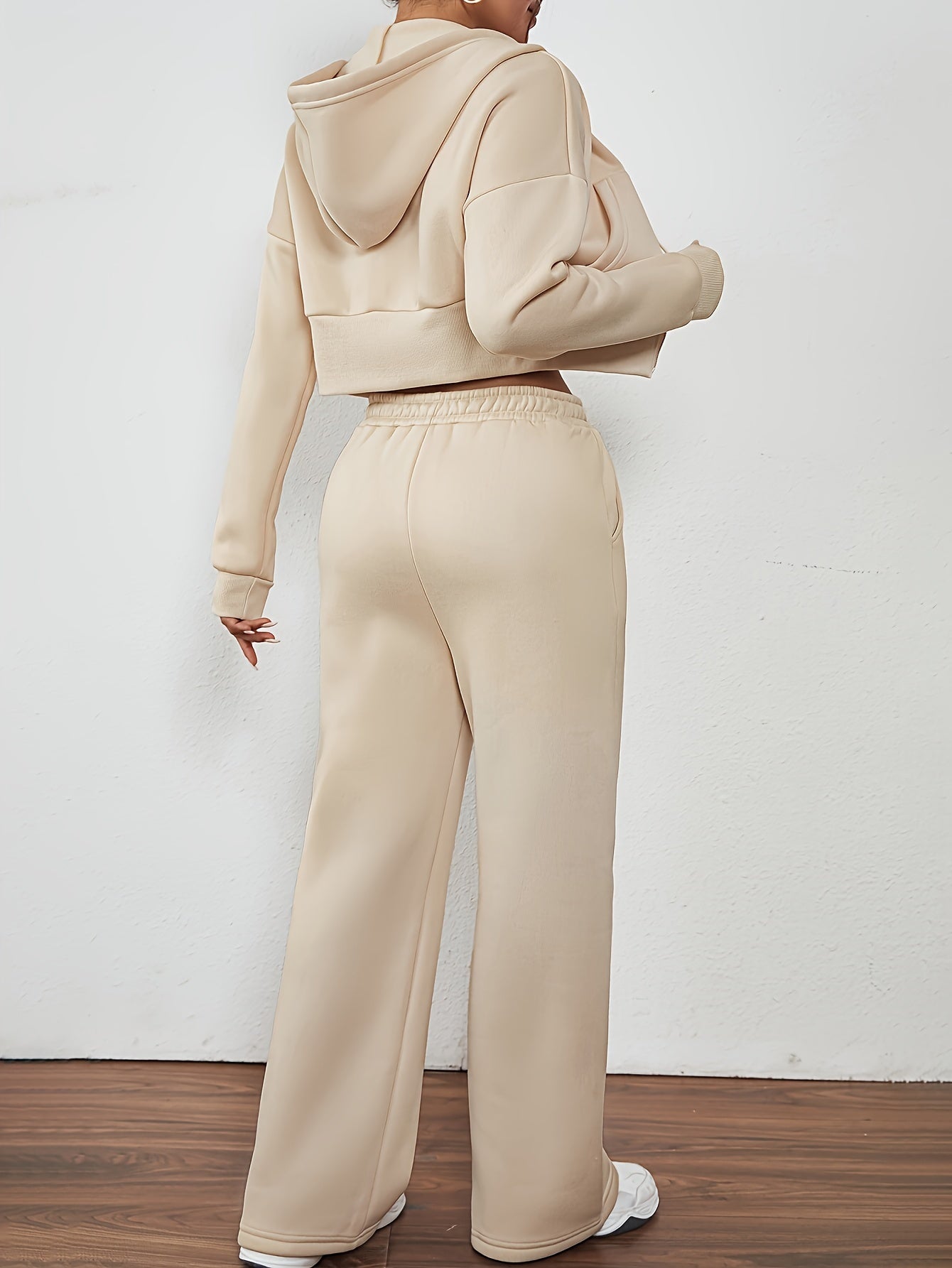 Women’s Hoodie Set | Zip-Up Cropped | Cozy Fall Comfort | Polyester