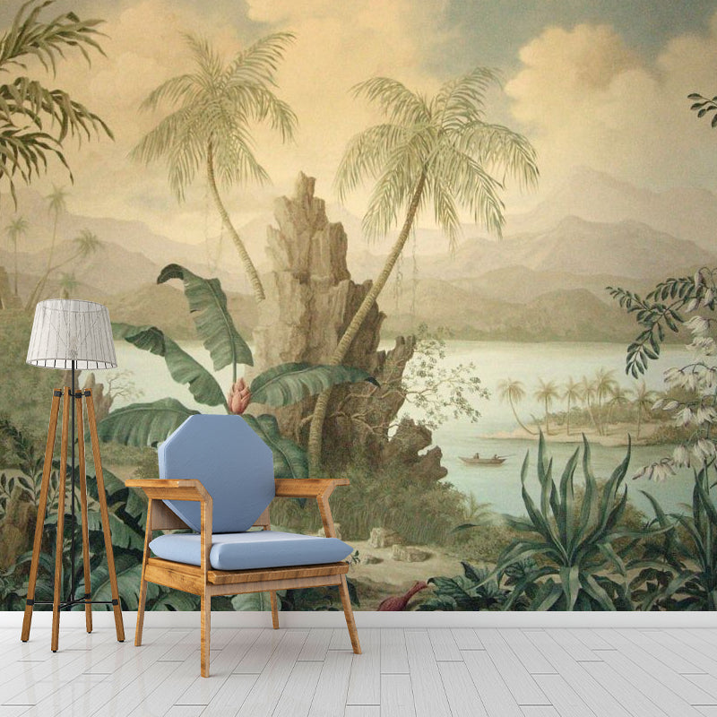 Taavita - Wall Mural for Accent Wall, Medieval in Dark Color, Custom Size Available - Landscape Pattern, Modern Design