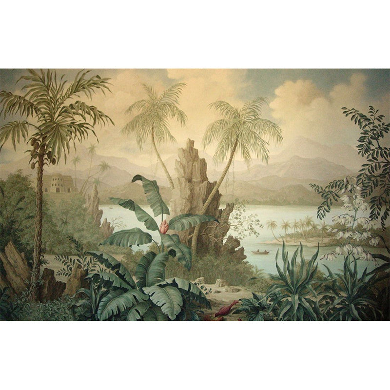 Taavita - Wall Mural for Accent Wall, Medieval in Dark Color, Custom Size Available - Landscape Pattern, Modern Design