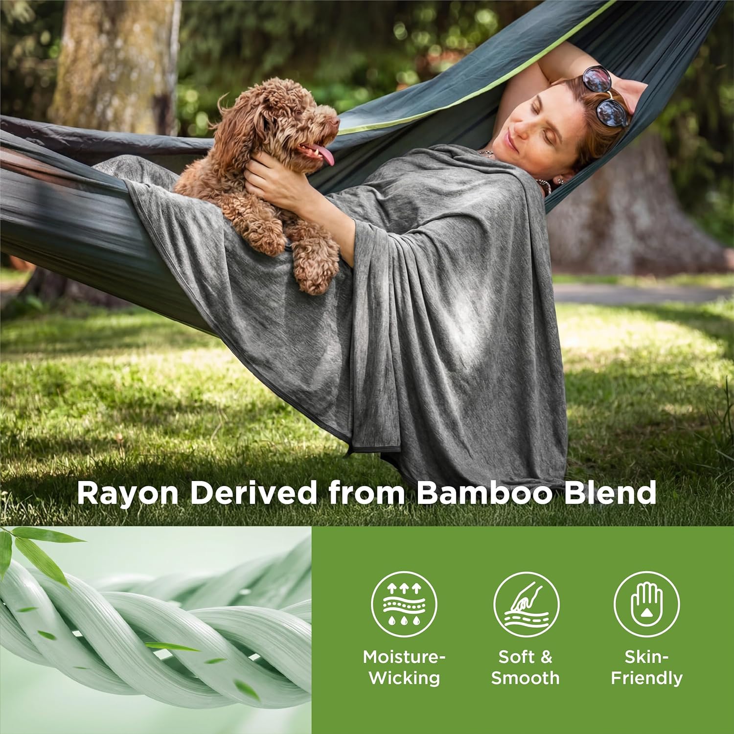 Lightweight Summer Cooling Blanket for Hot Sleepers – Bamboo Rayon Throw