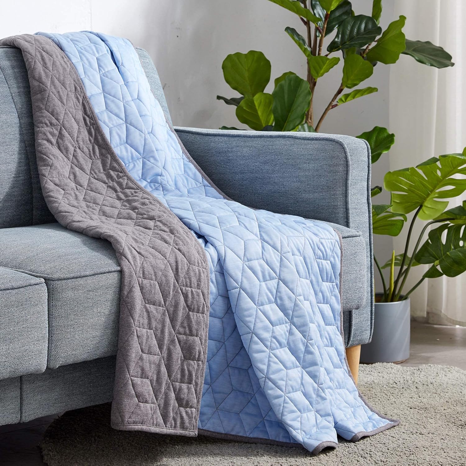 Lightweight Dual-Sided Cooling Blanket - Breathable Throw for Hot Sleepers
