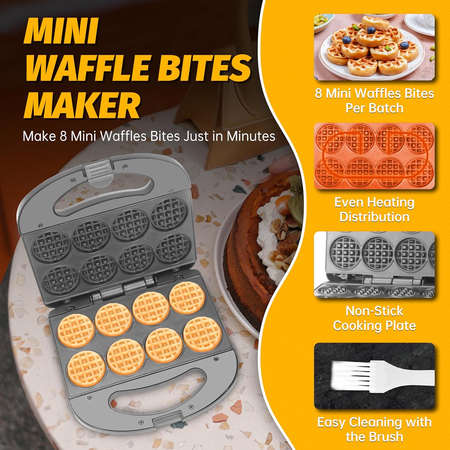 Compact Waffle Iron for Quick Breakfasts