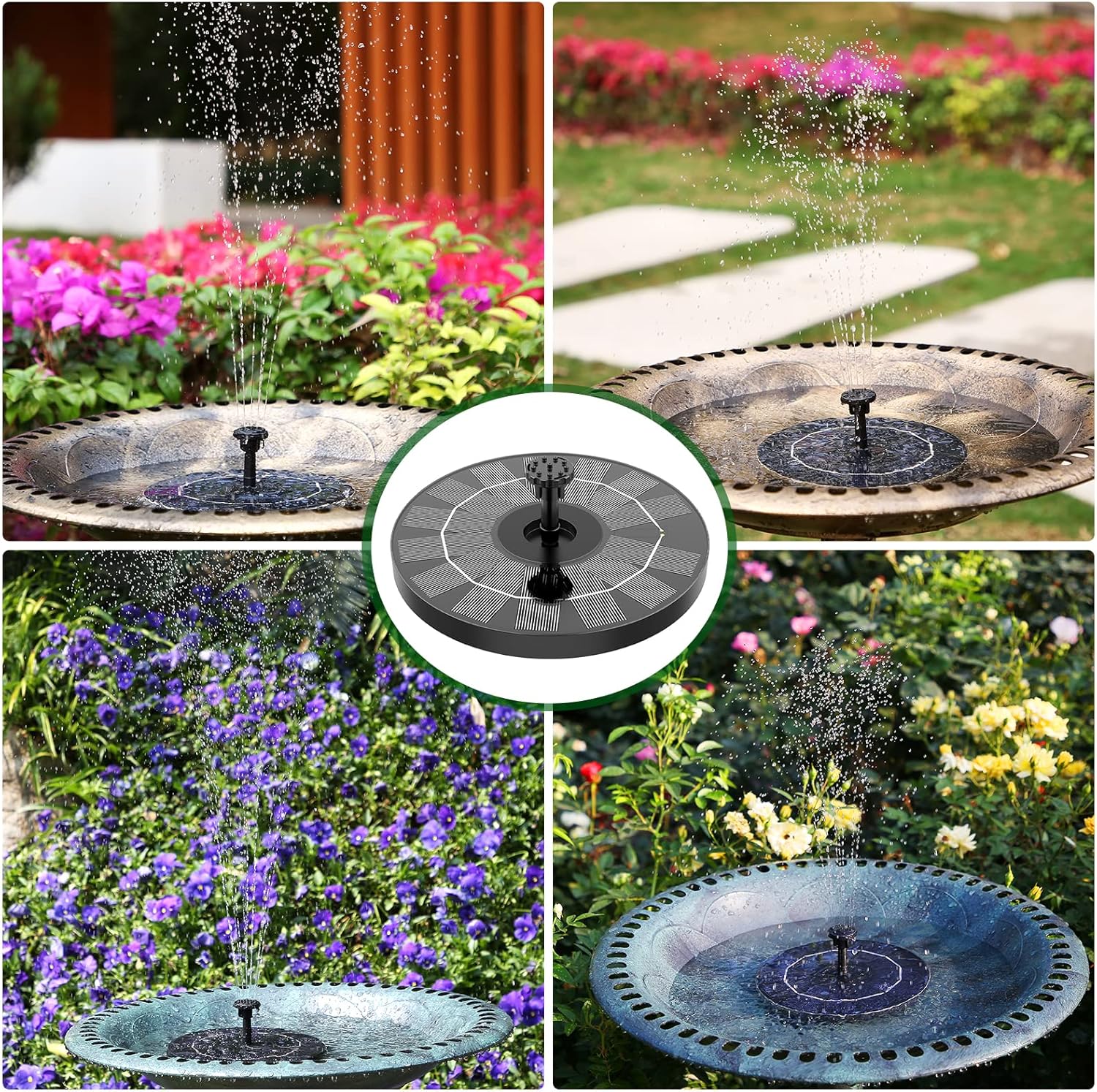 Solar-Powered Water Fountain for Garden & Bird Bath – No Battery, No Electricity Needed