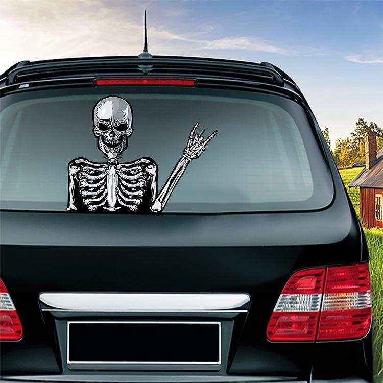 Halloween Car Rear Window Wiper Decal - Weatherproof Spooky Decoration