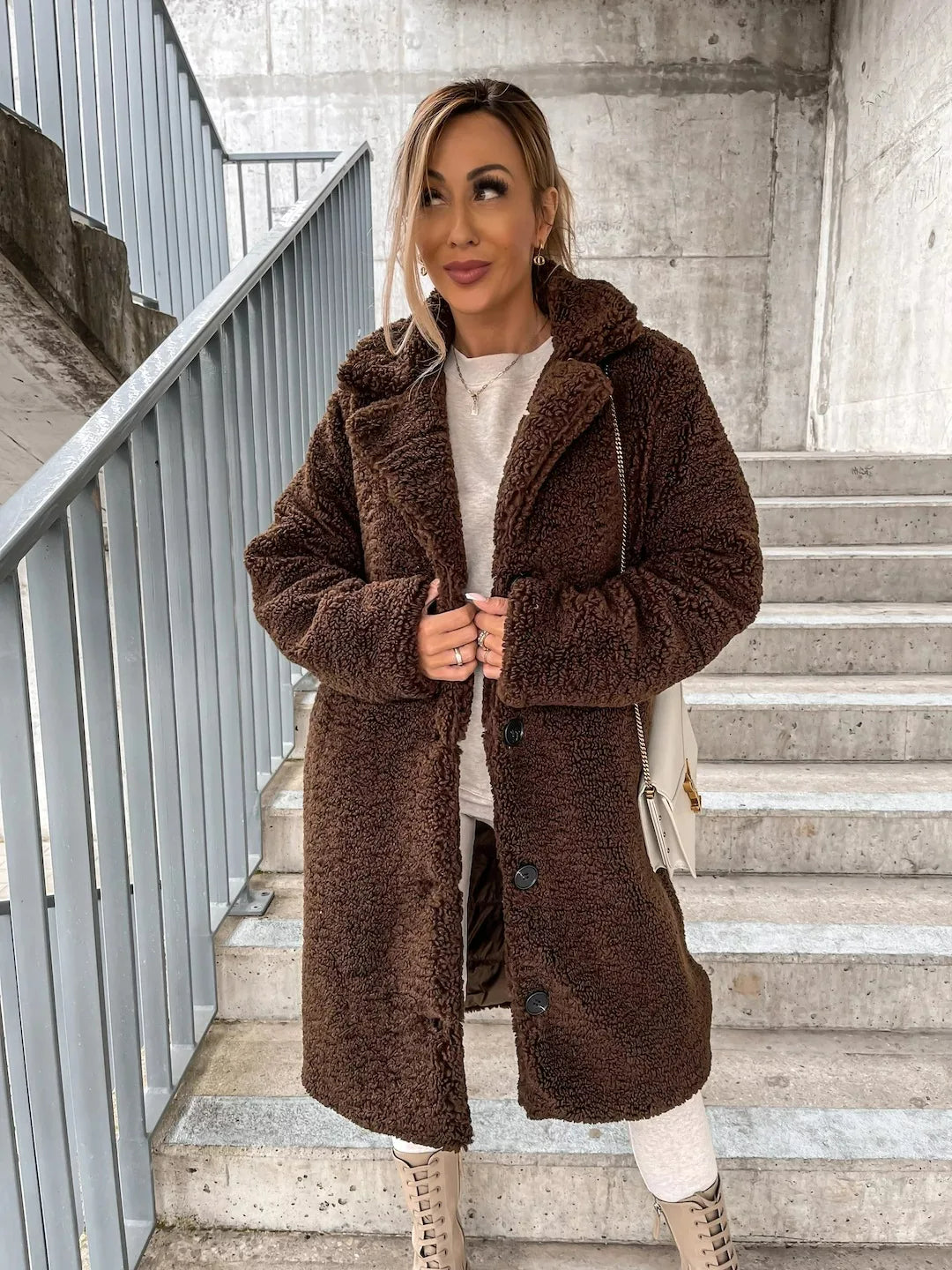 Women’s Trench Coat | Plush Cashmere Feel | Long Length & Oversized Fit | Comfortable Warmth