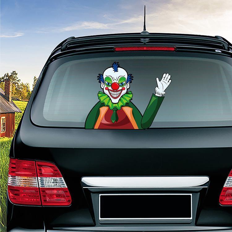 Halloween Car Rear Window Wiper Decal - Weatherproof Spooky Decoration