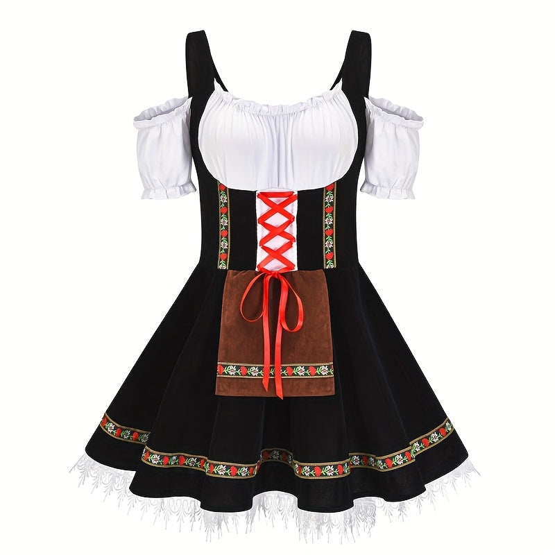 Women's Traditional Bavarian Oktoberfest Dirndl Dress with Embroidery